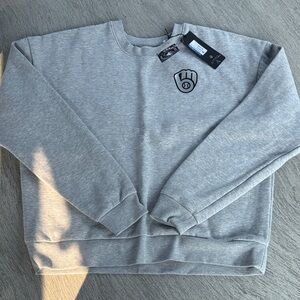 Milwaukee Brewers Women’s Grey Antigua Crewneck Sweater Size XL